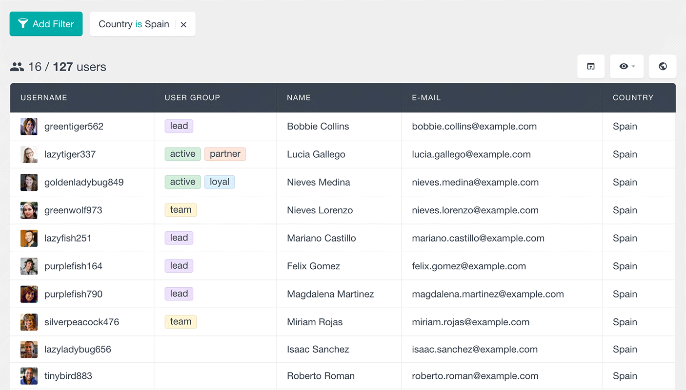 Filter WordPress users by country