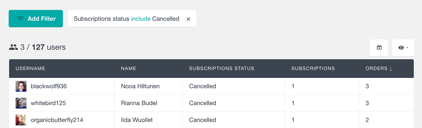 WooCommerce subscriptions find number of renewals before cancellation