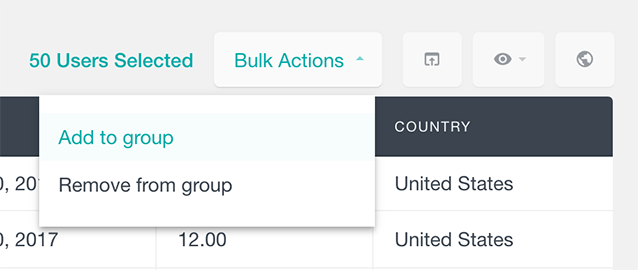 Select a bulk action