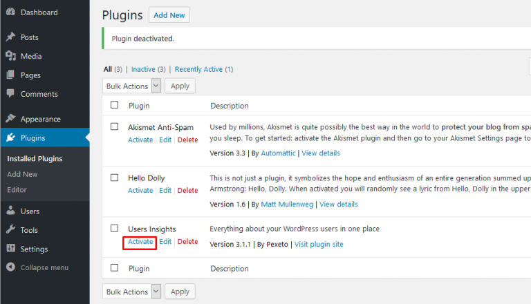 Getting Started - Users Insights