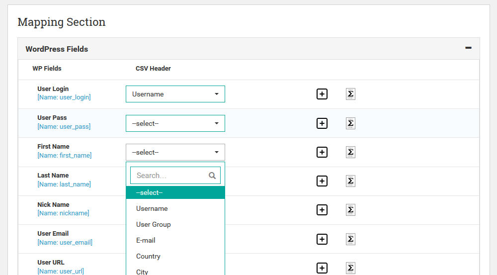 CSV Custom Fields