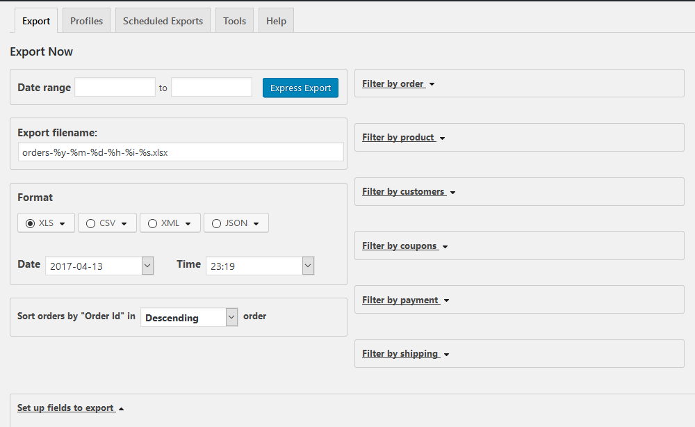 woocommerce export data