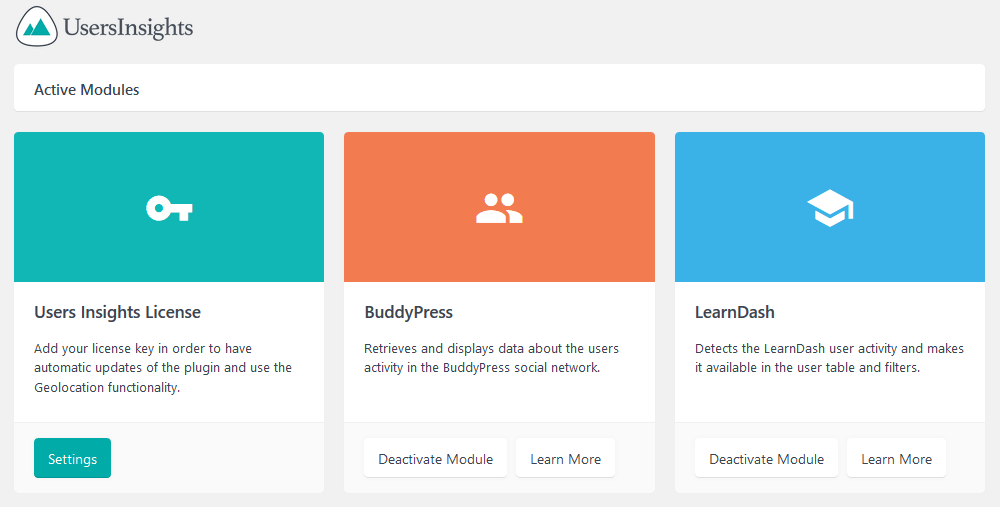 Users Insights with modules for LearnDash BuddyPress