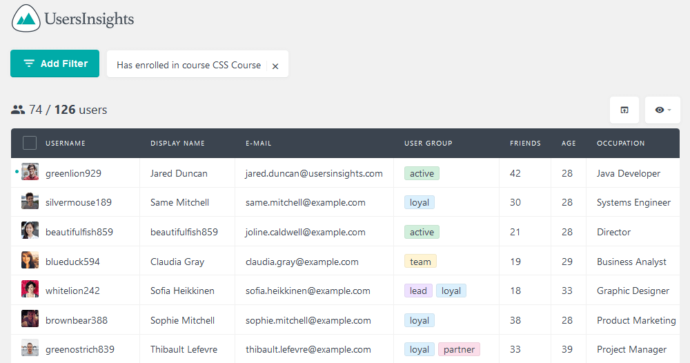 User's occupation and their learndash course preferences