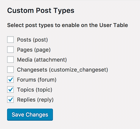 Register user custom post type