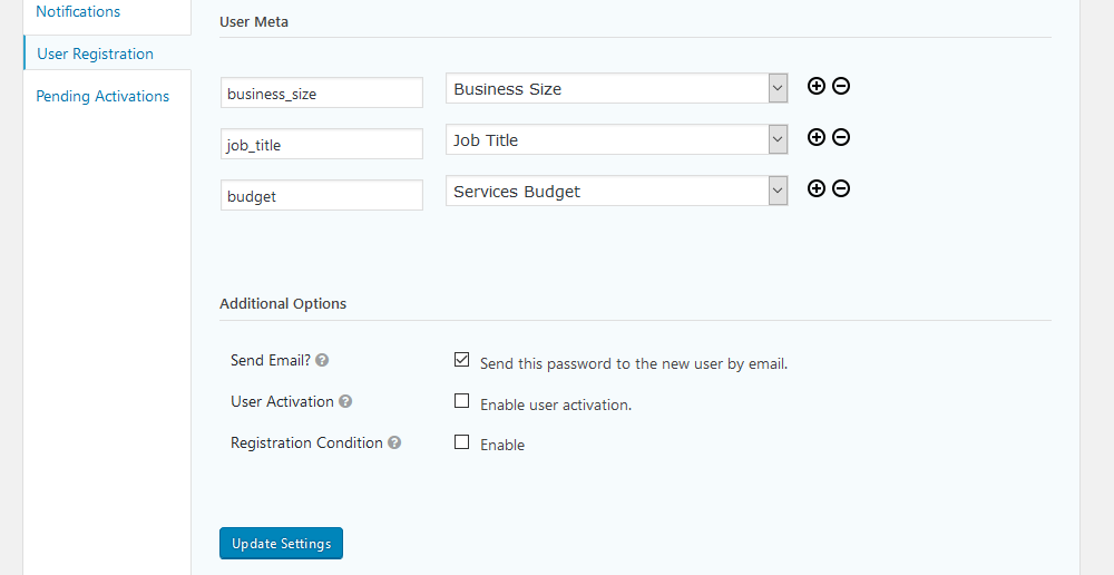 Custom fields for form submission