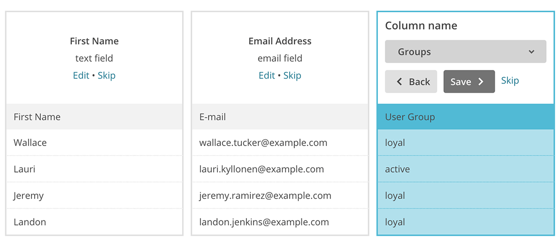 Import user groups to MailChimp