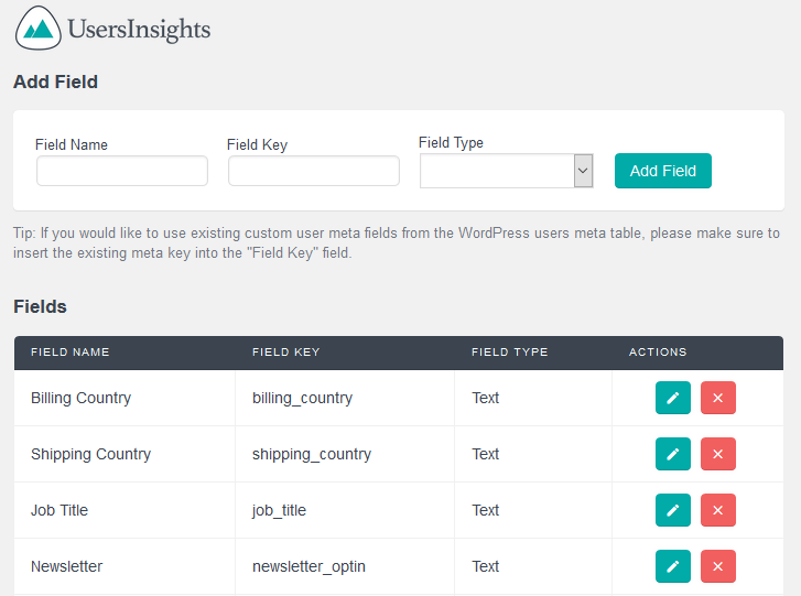 Mapping custom user fields for later use