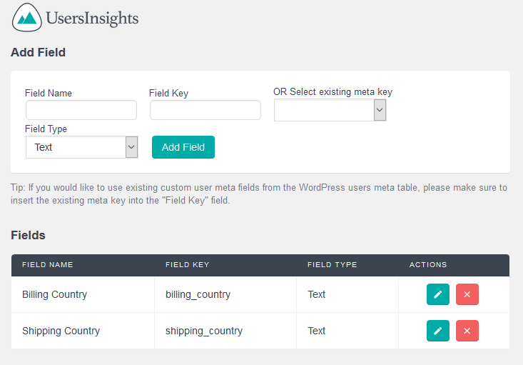 Mapping shipping and billing countries