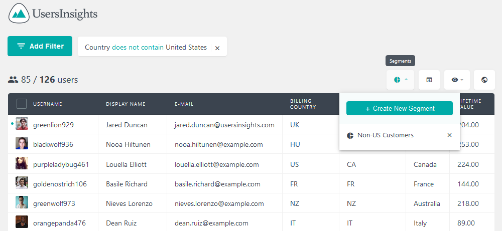 Customer segments - Recent customers