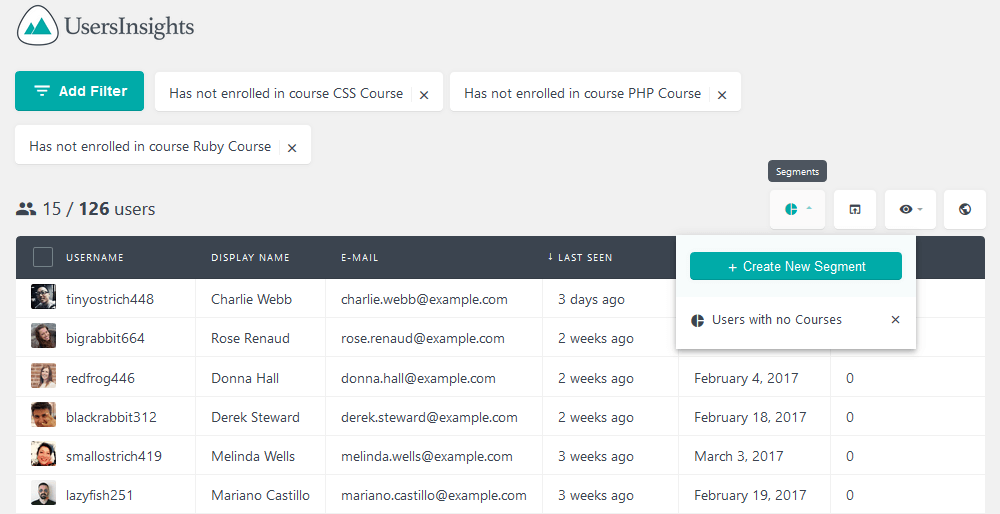 Segment for learndash inactive users