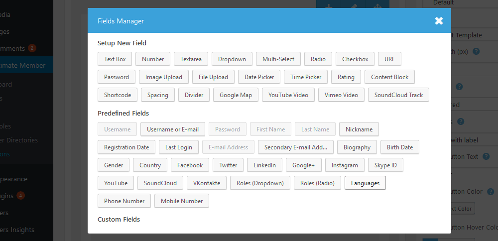 Ultimate Member custom fields in a form