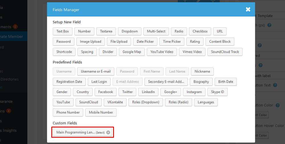 Custom fields available in all forms