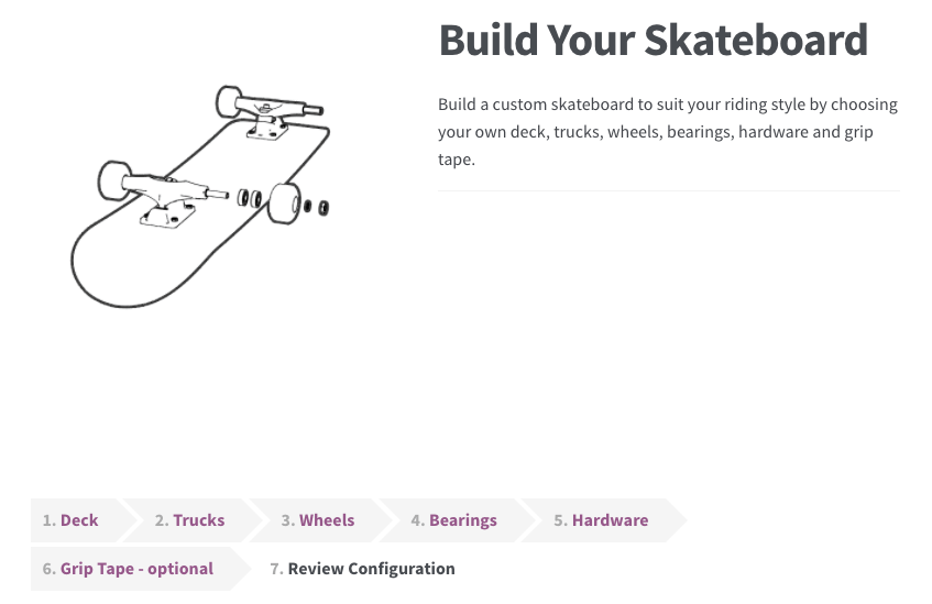 Build your skateboard product bundle