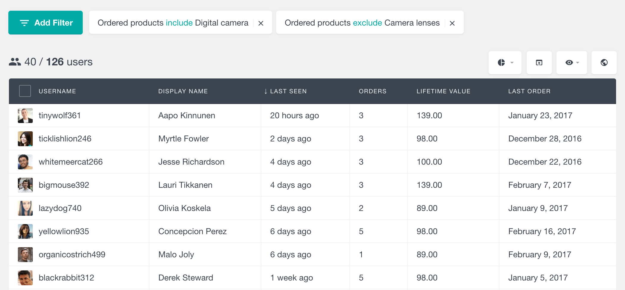 Filter WooCommerce customers by ordered complementary products