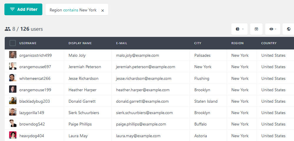 filtering users by state city or country for segmented emails