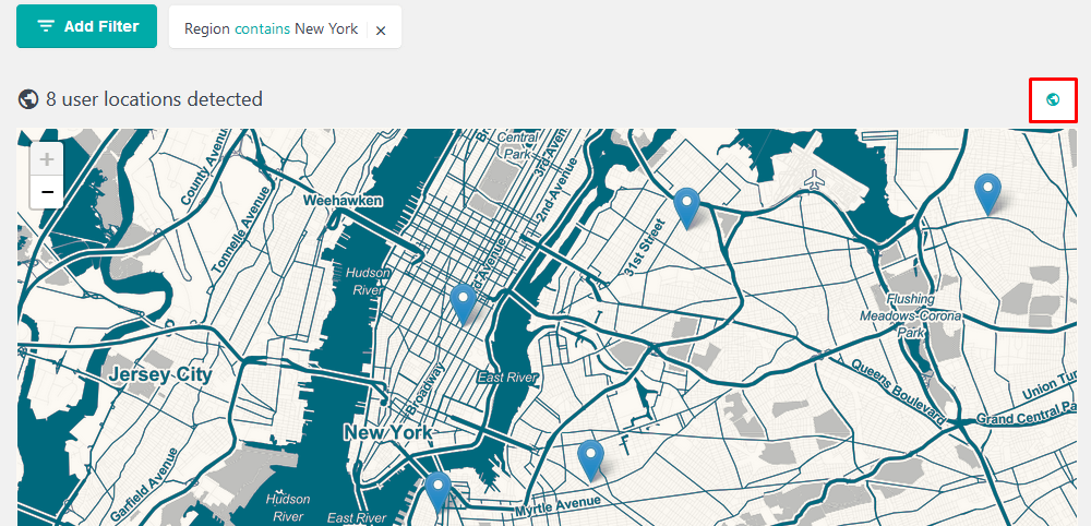 Map view of wordpress users for email contact