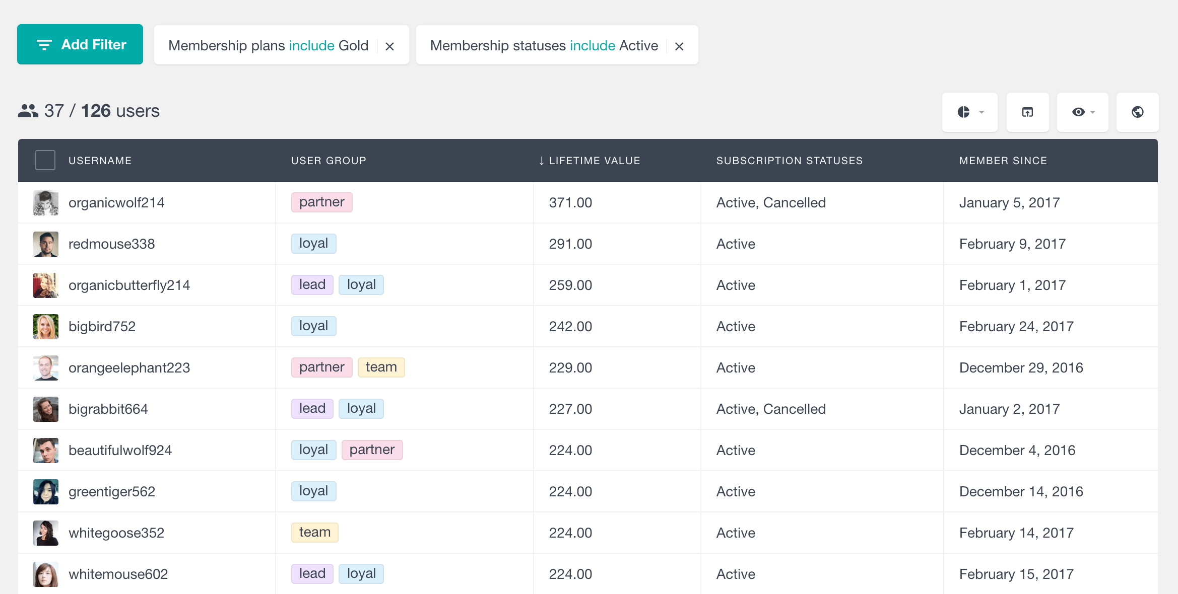 plan and active filters 