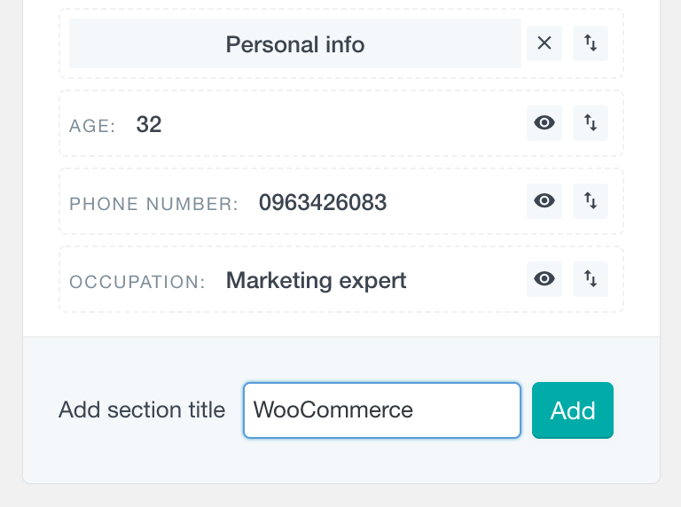 WooCommerce add profile field group