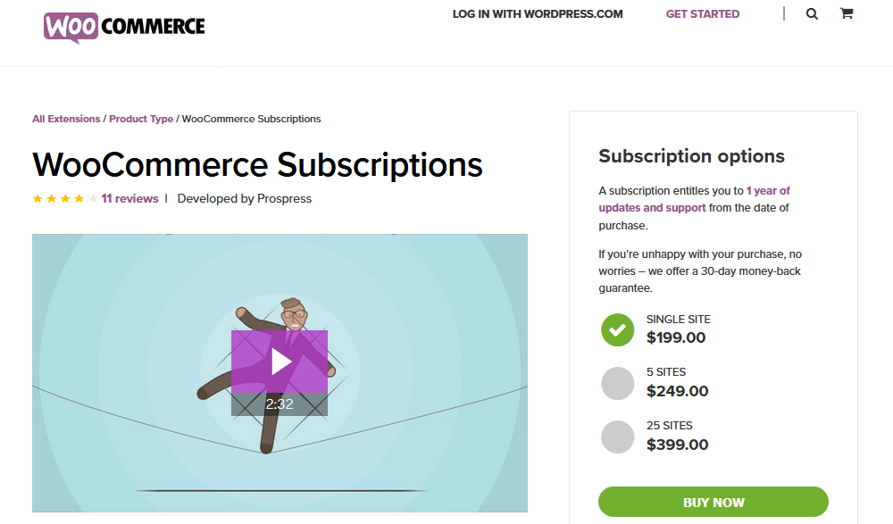 WooCommerce subscriptions for recurring services
