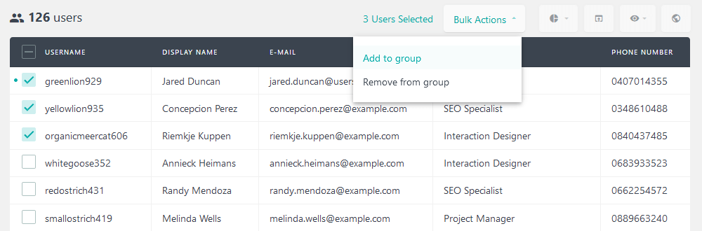 Add user to group department