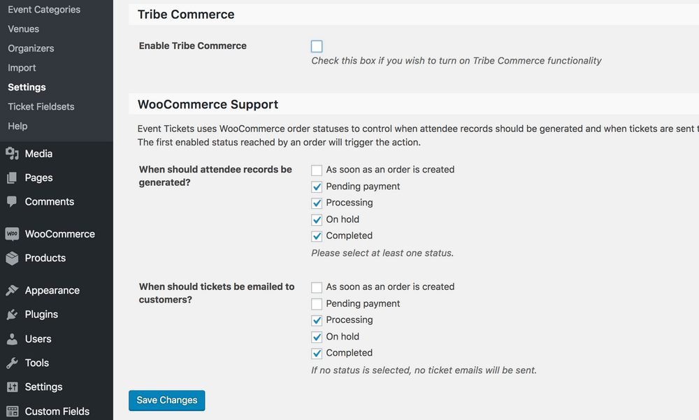 event tickets WooCommerce integration for WordPress