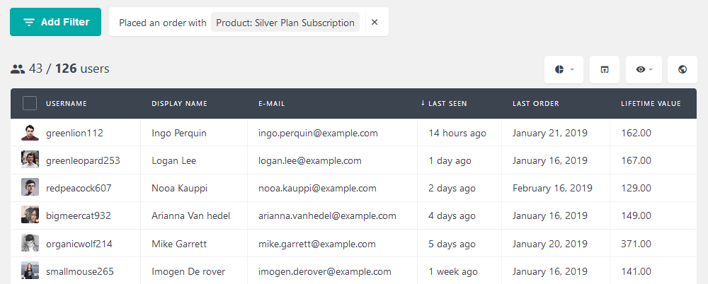 Filter customers by products bought