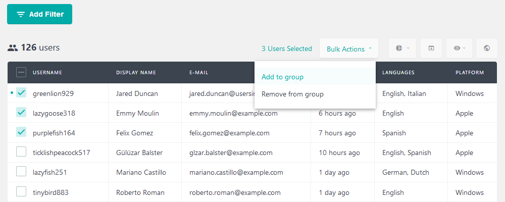 Add WordPress users to groups