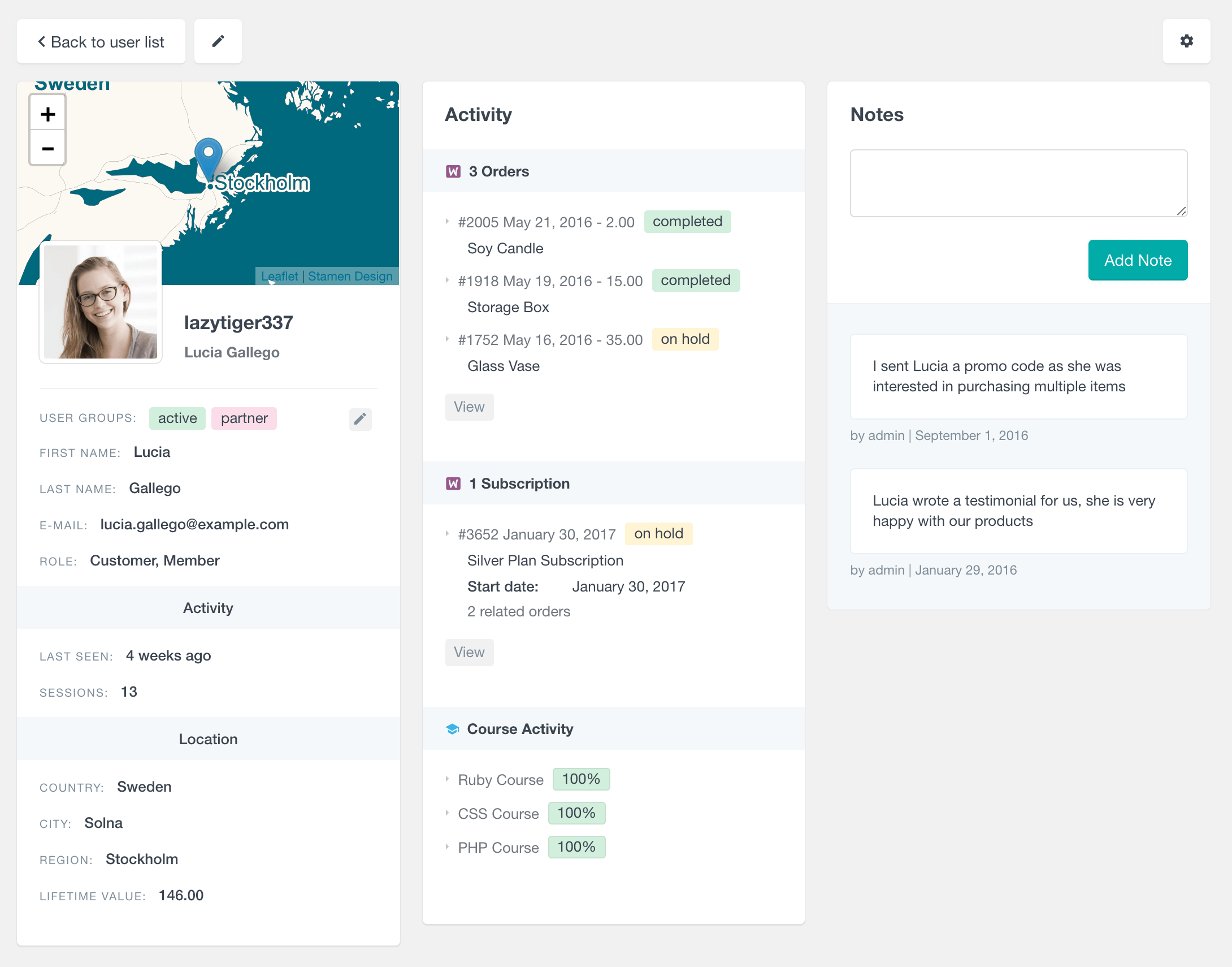 User profile redesign