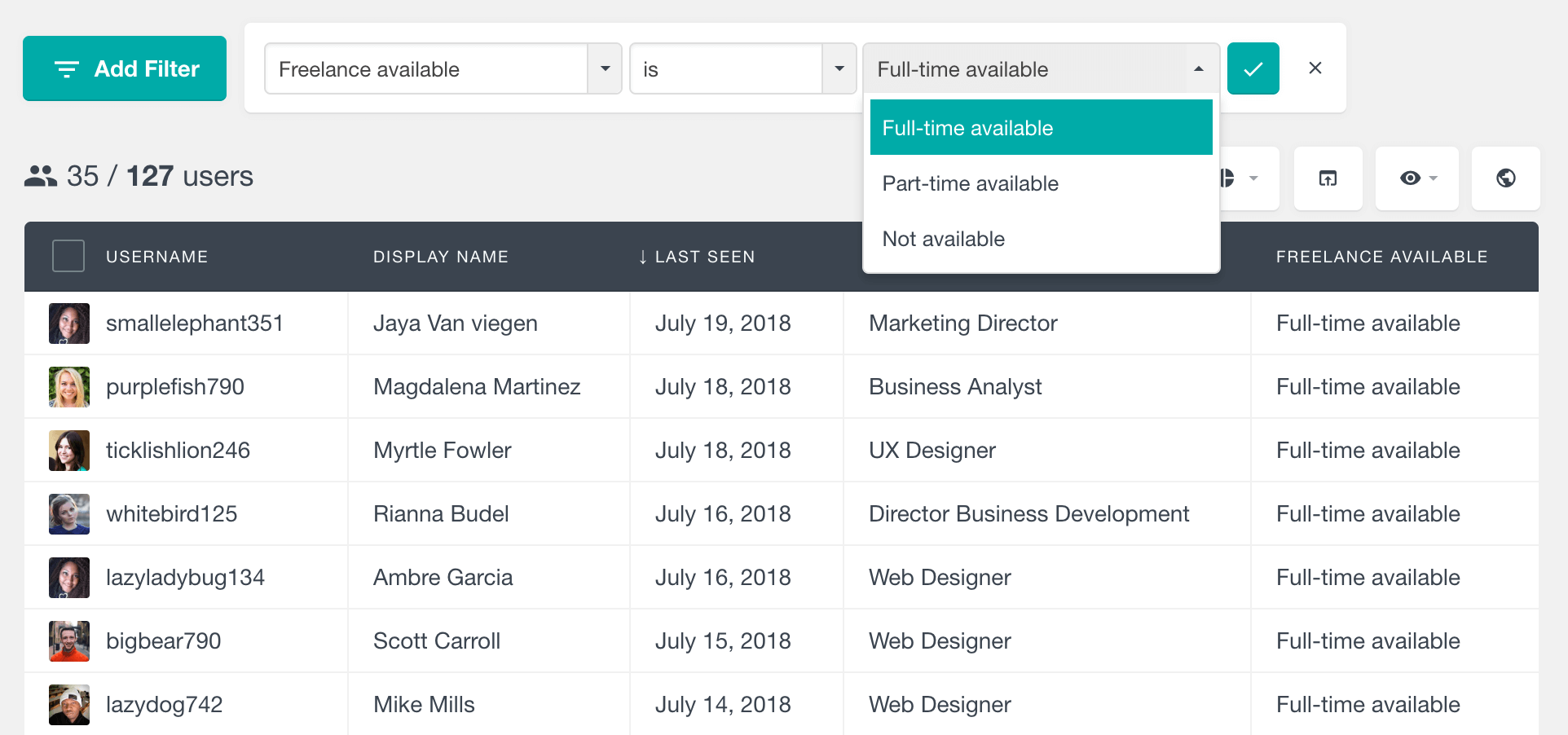 WordPress filter users by drop-down custom field