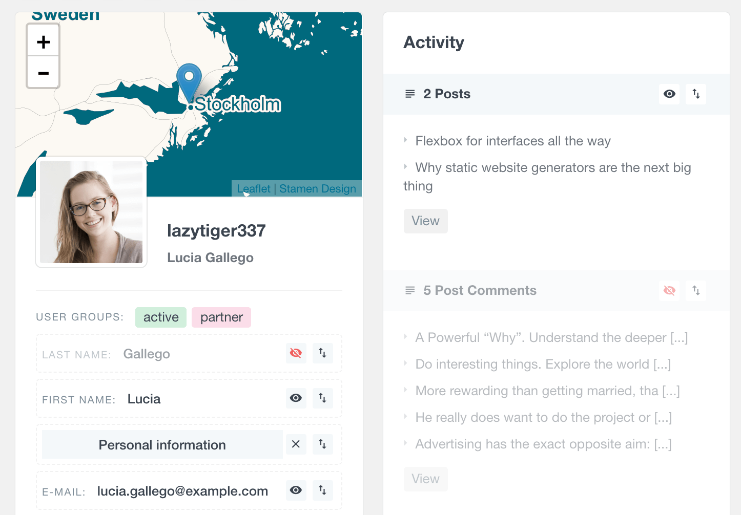 User Profile Example