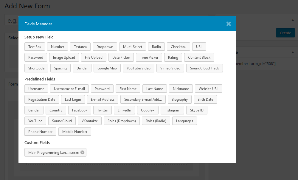 Ultimate Member custom fields option