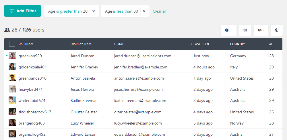 Segment Ultimate Member users based on age ranges