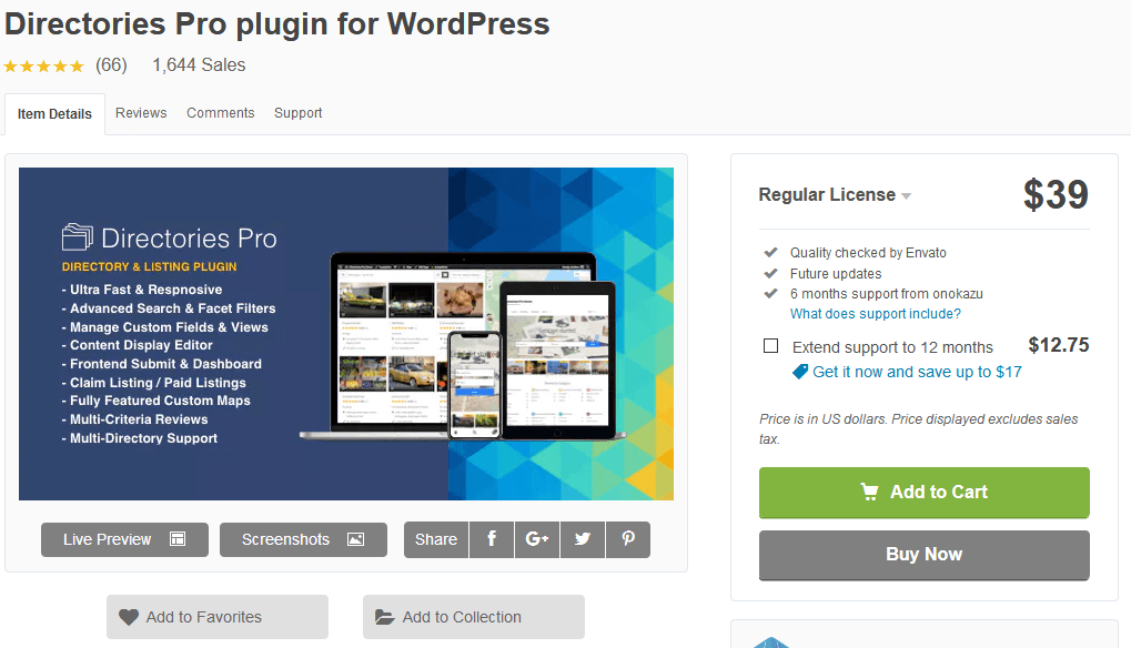 Directories Pro - Premium WordPress plugin for classifieds site