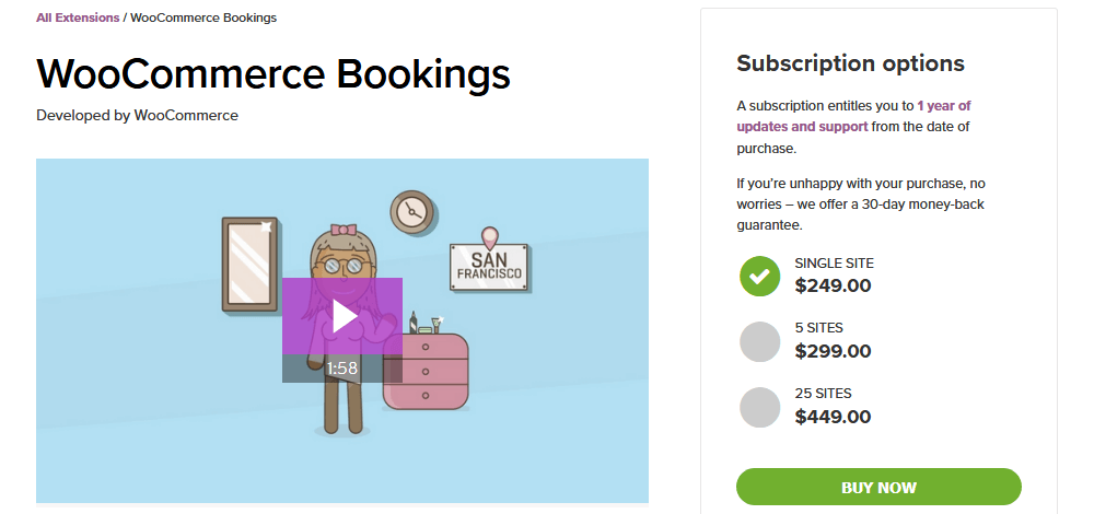 WooCommerce Booking System with WooCommerce Bookings