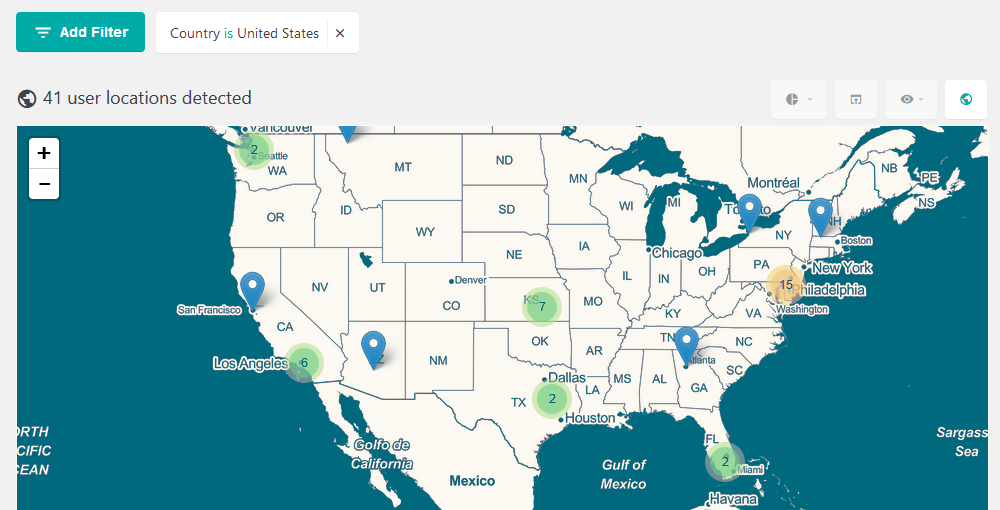 View users on a map along with their location