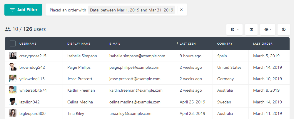 Filter users based on purchase dates