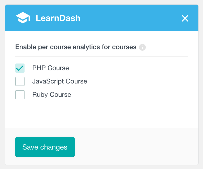 LearnDash enable per course analytics