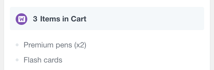 WooCommerce listing items in cart