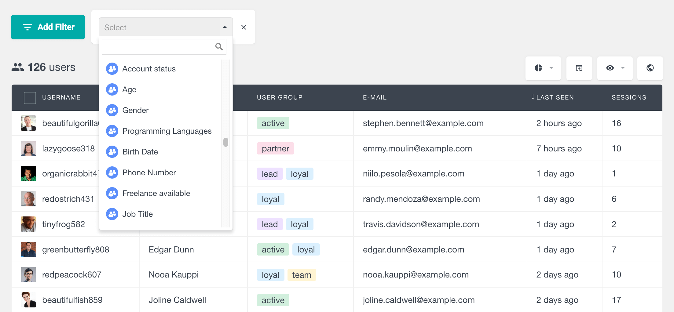 Ultimate Member fields to filter users