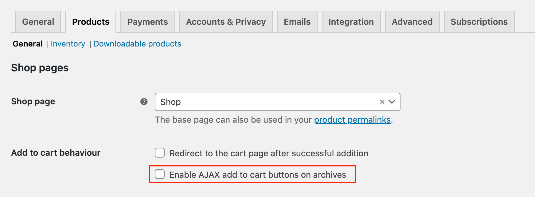 disable add to cart ajax