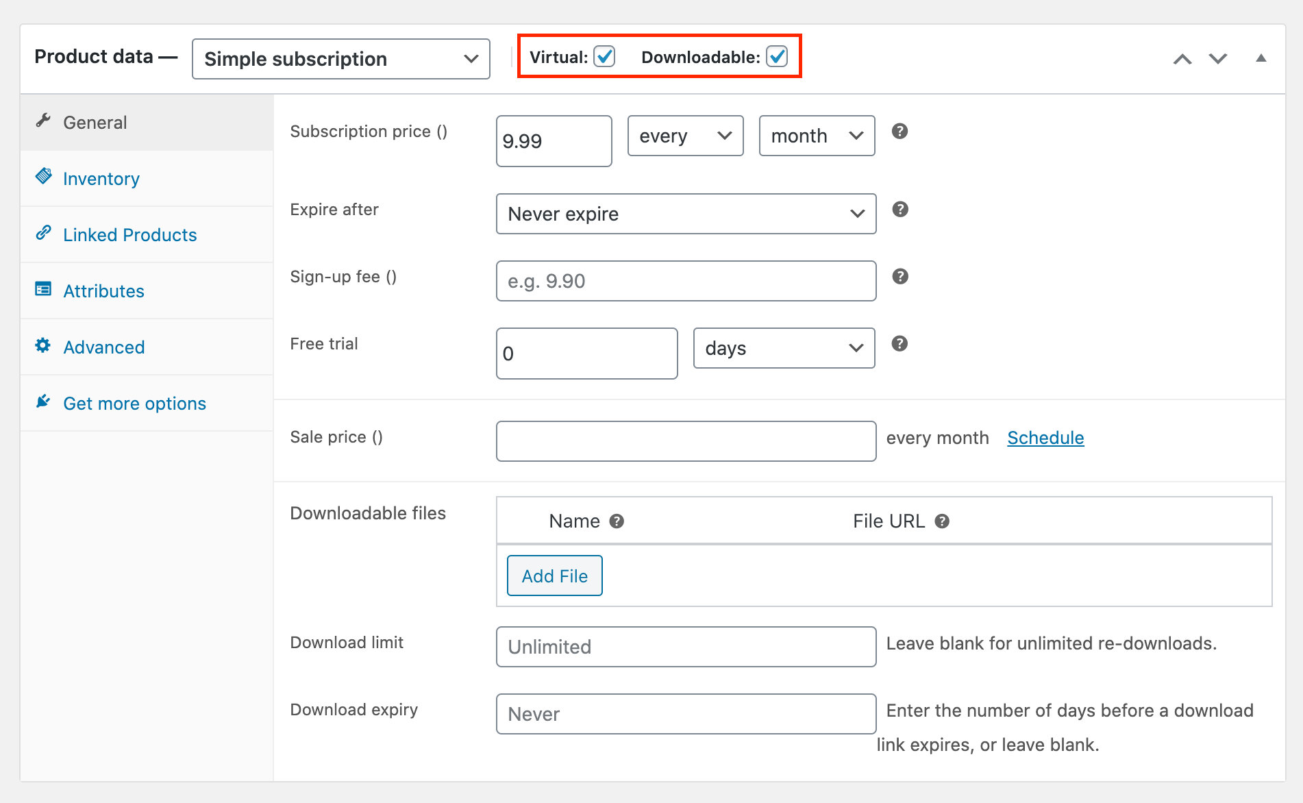 woocommerce recurring payments settings digital