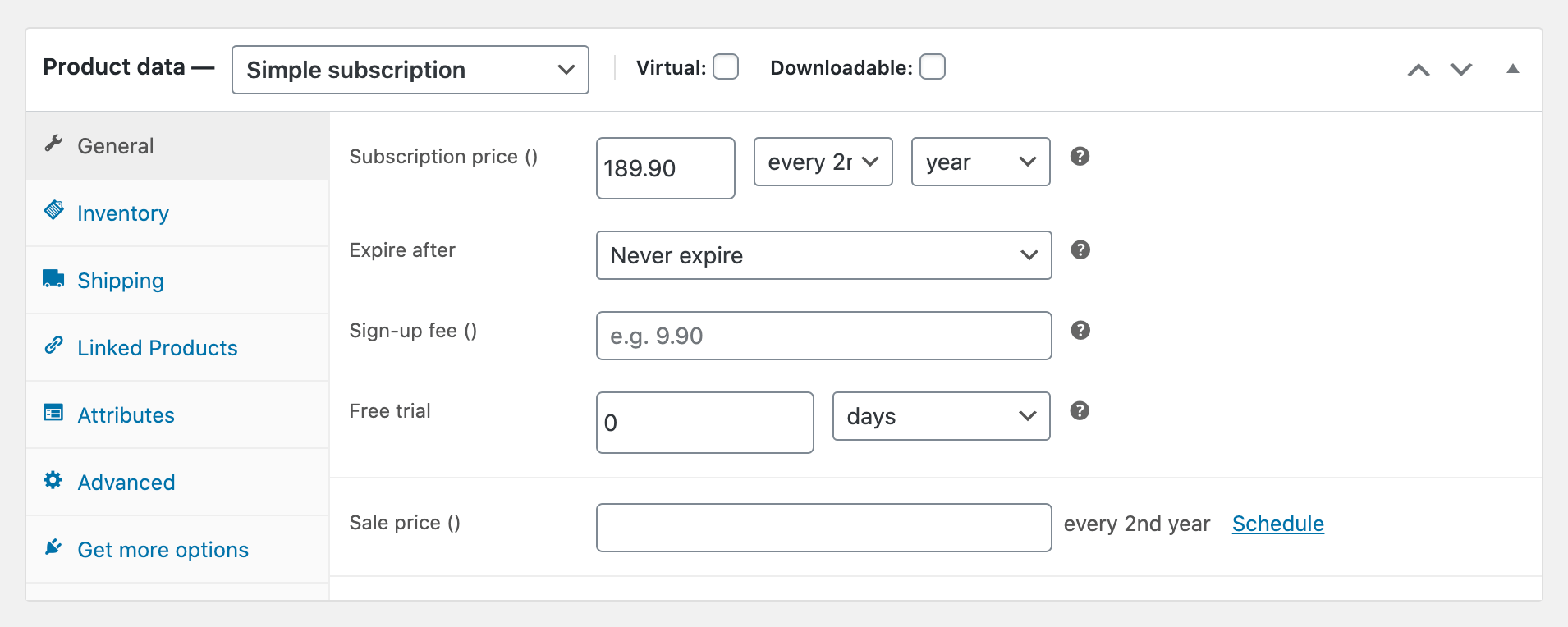 woocommerce recurring payments settings