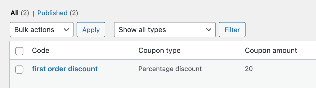 woocommerce coupon code new users
