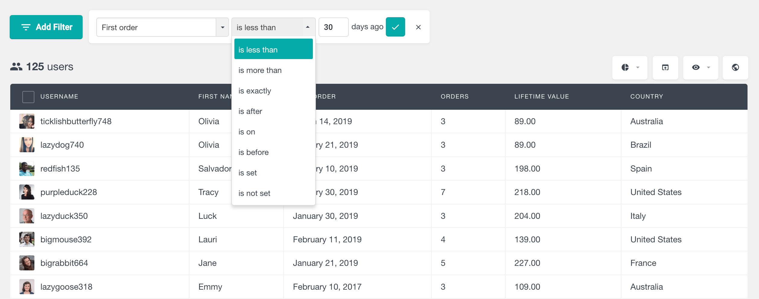 woocommerce get orders operators date