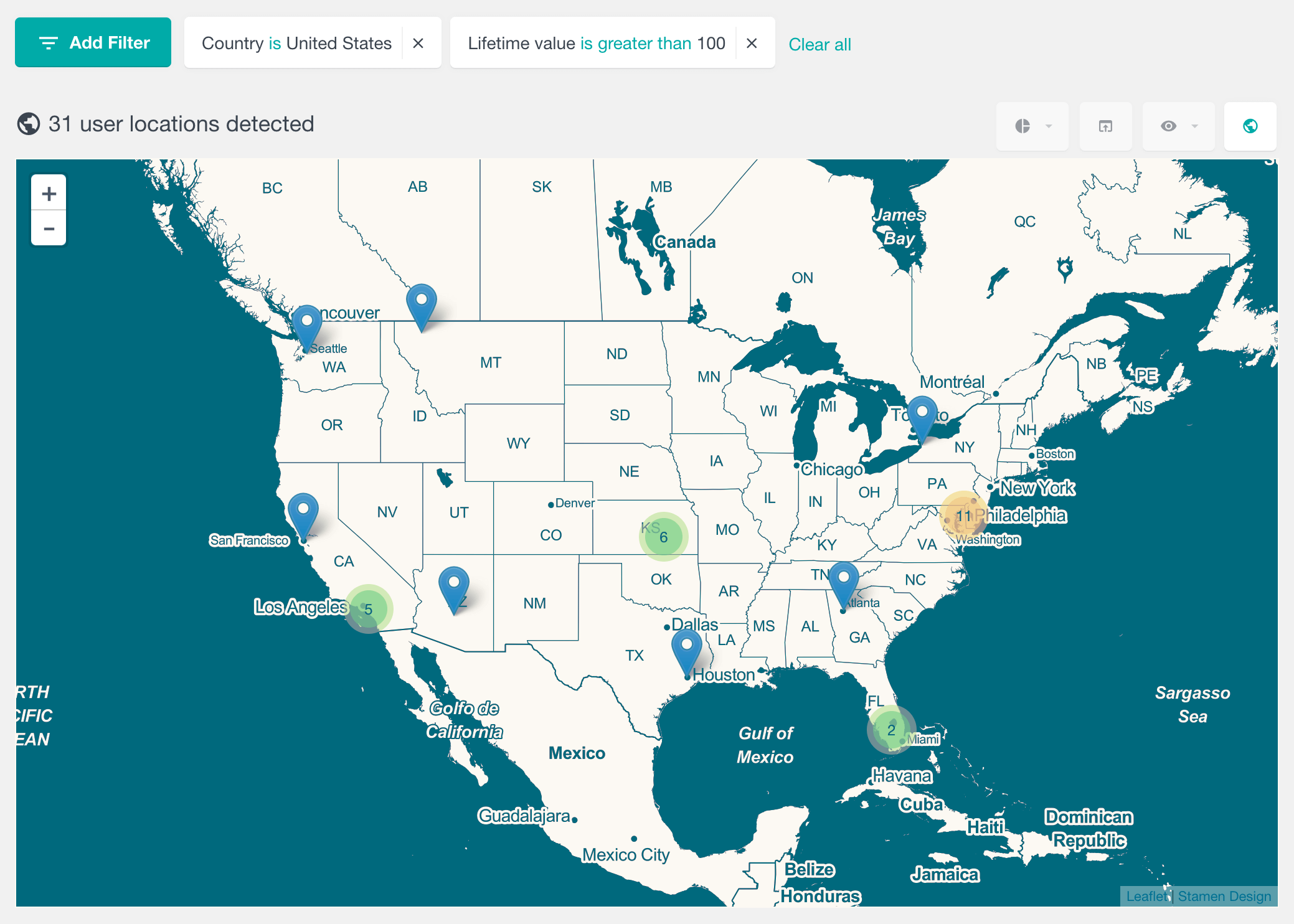 wordpress user location map with filters