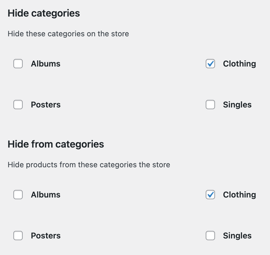 Hide WooCommerce categories using a plugin