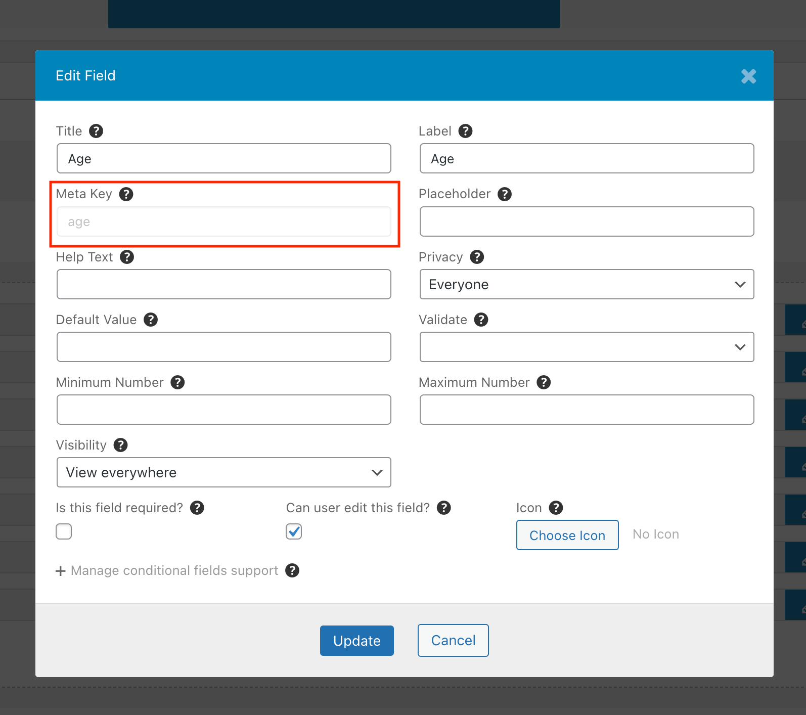 ultimate member custom meta fields