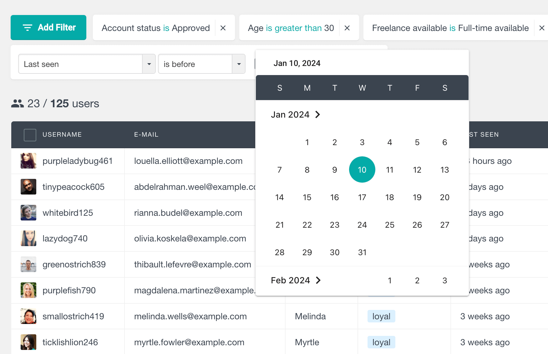 ultimate member export filters date