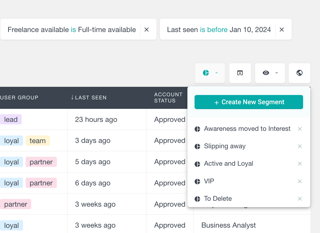 ultimate member export filters segment